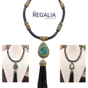 ✨Snakeskin Handmade Choker with Reversible Stone & Tassel ✨2023 TRENDY Jewelry🌻